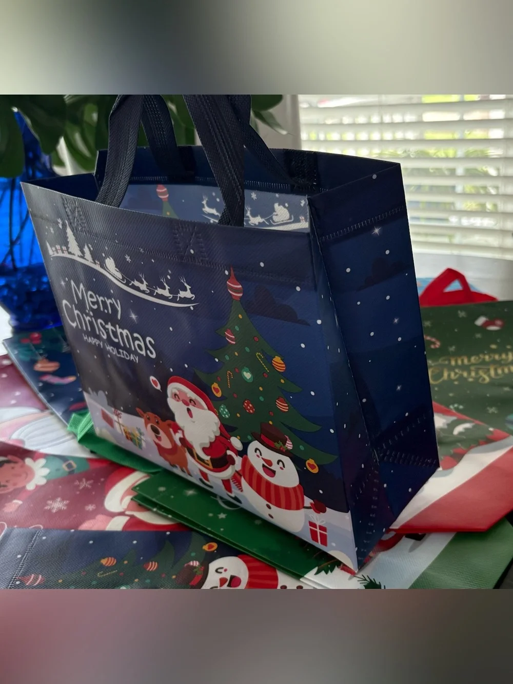 Festive Christmas Gift Bags Assortment - Santa, Snowman & Holiday Designsi